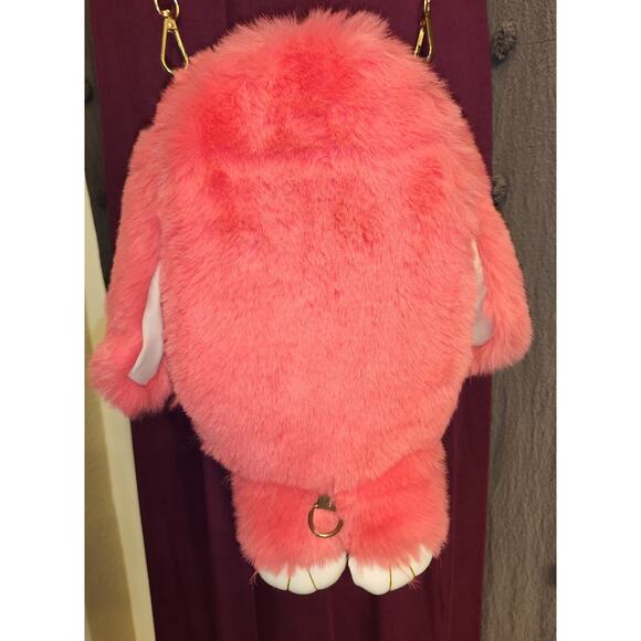BUNNY RABBIT Bag Backpack Teddy Bear Plush Pink Convertible Fun Furry Animal - Picture 6 of 7